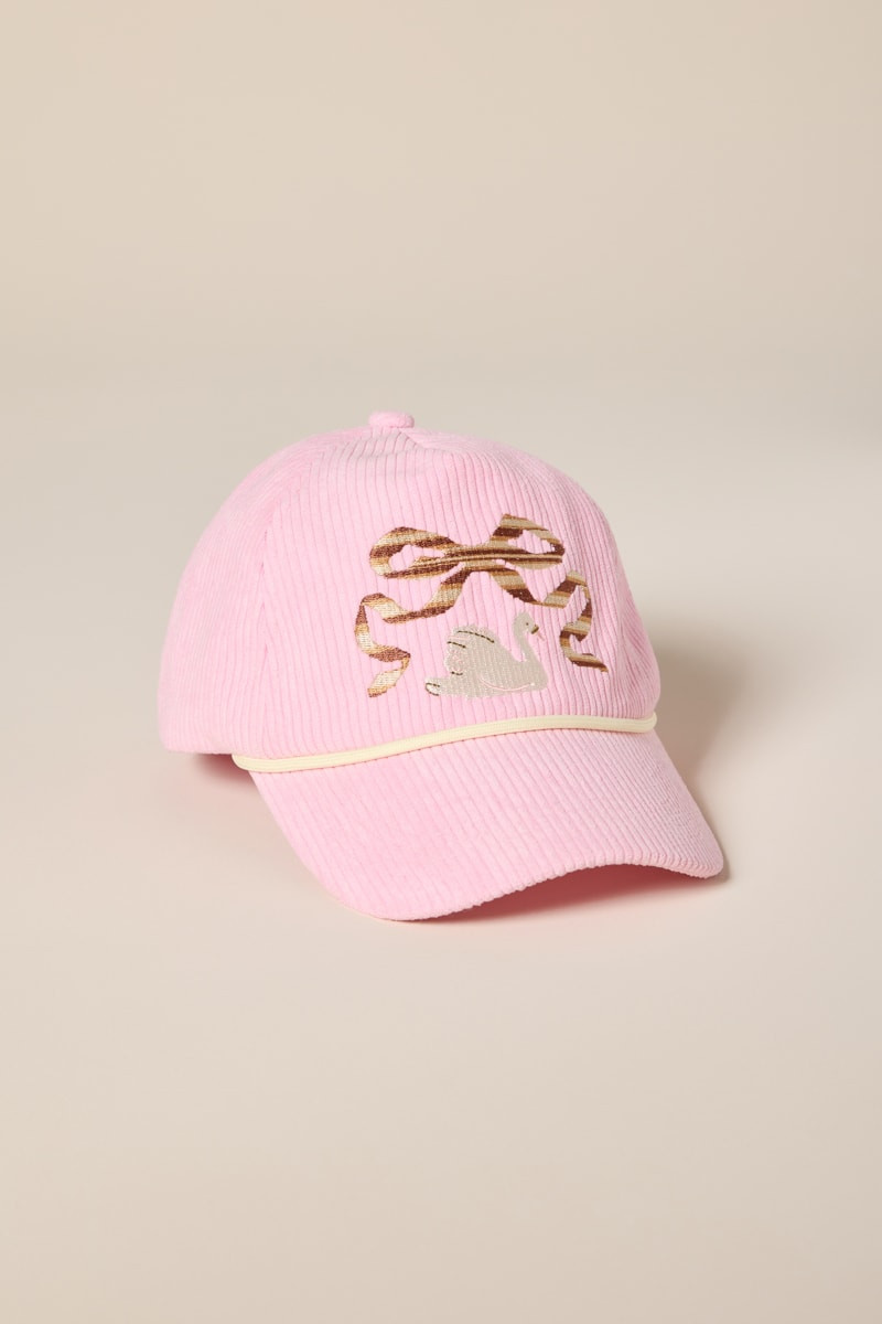 Swan Corduroy Baseball Hat