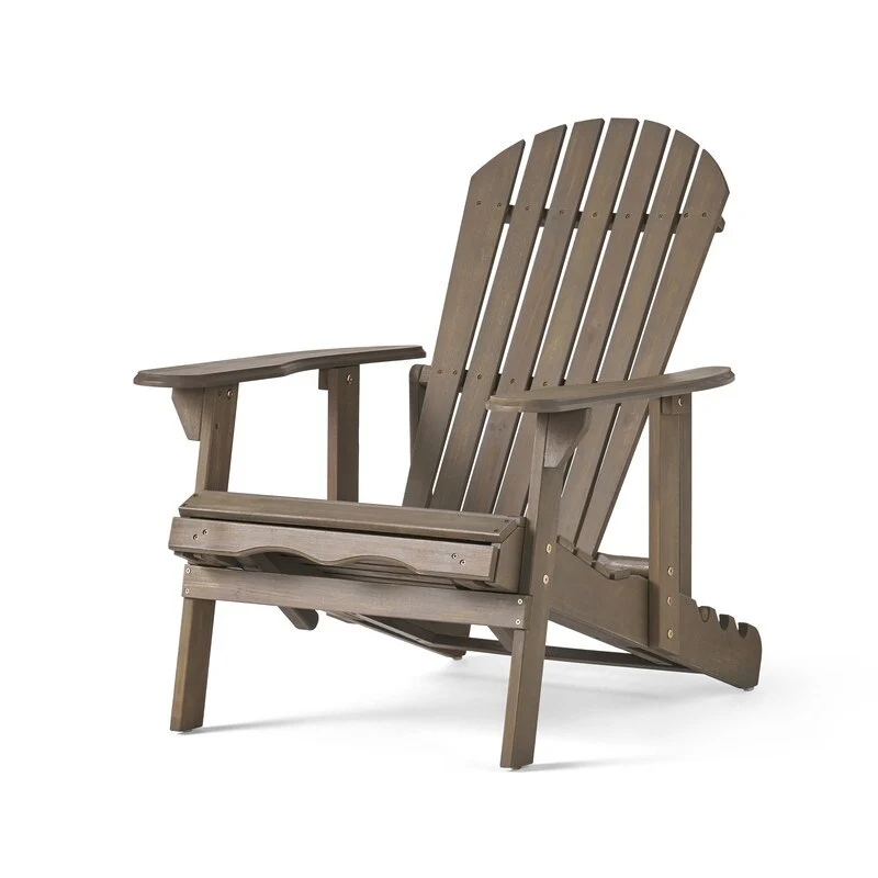 Outdoor Blue Lounge Chair Acacia Wood Reclining Adirondack Chair