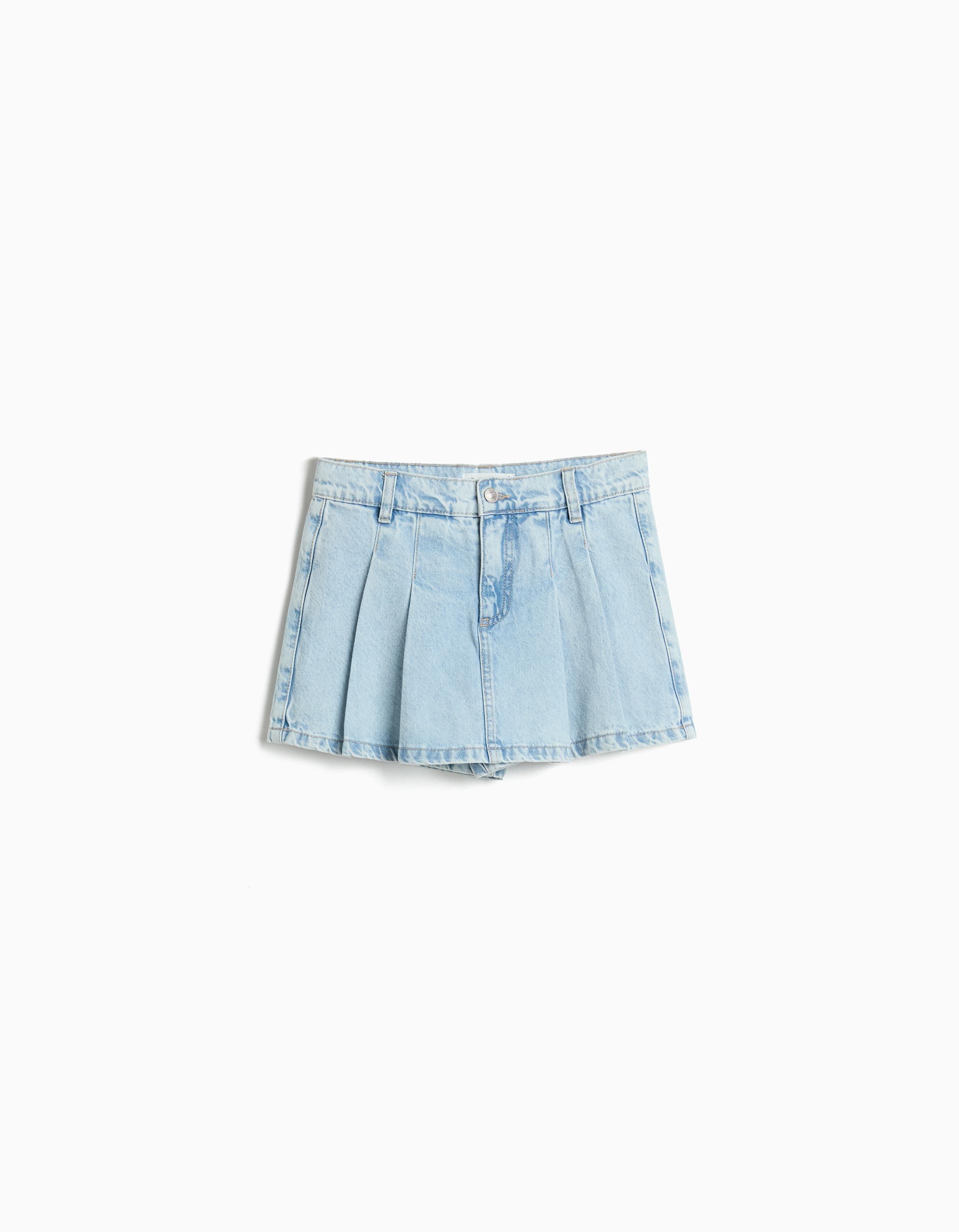 Saia-calção de Ganga, Menina, Azul Claro