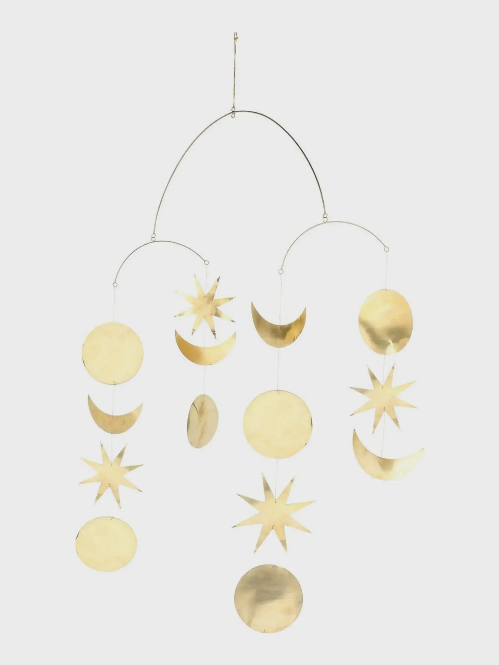 Moroccan Brass Celestial Mobile – Sun, Moon & Star Wall Hanging Decor