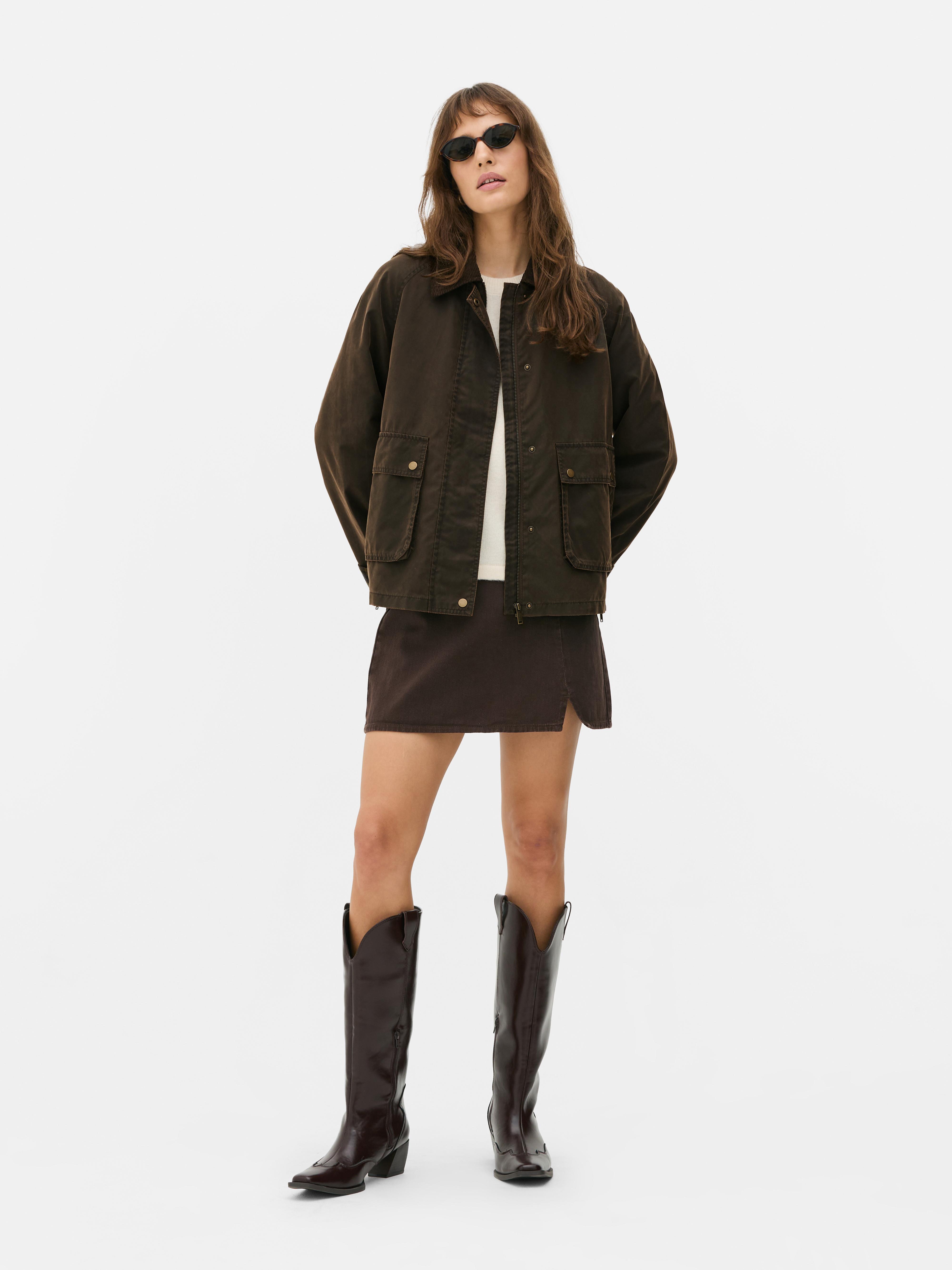 Plaid Cuff Barn Jacket