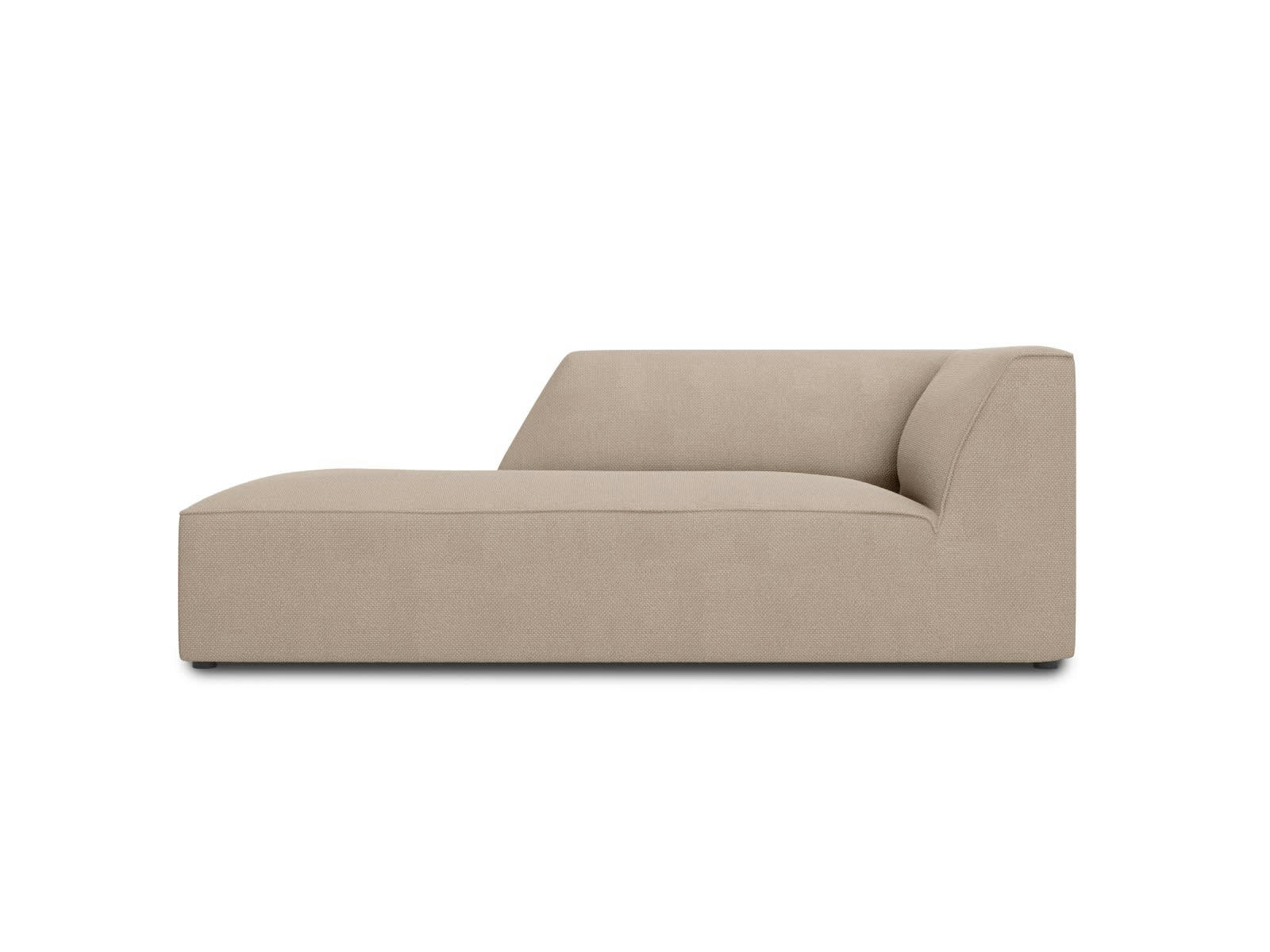 RUBY - Méridienne gauche 1 place en tissu structurel beige foncé
