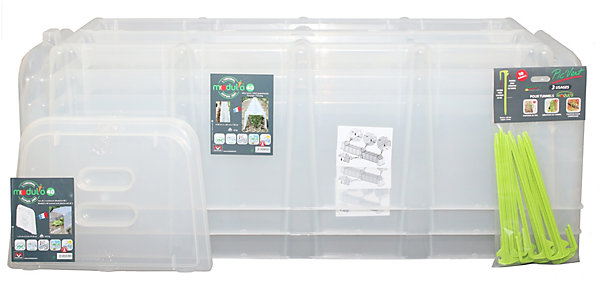 ModuloLot de 3 tunnels Modul'o 40 (105x39x30cm)   1 jeu de 2 embouts   1 lot de 10 piquets de tunnel