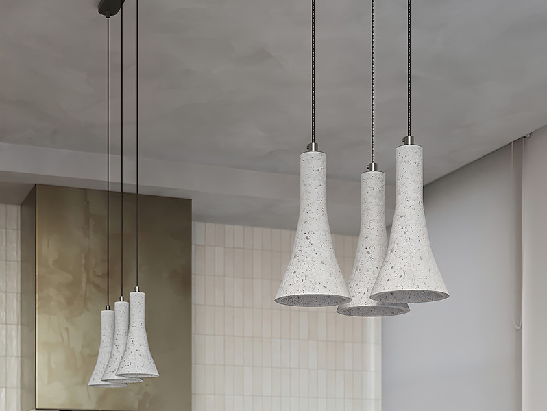 Lampa wisząca Rea betonowa szara