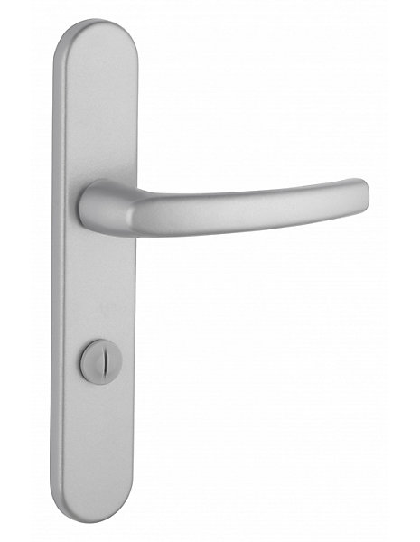 Ensemble de poignées pour salle de bain/toilette Sultane à condamnation, carré 7mm, entr'axes 195mm, argent - THIRARD