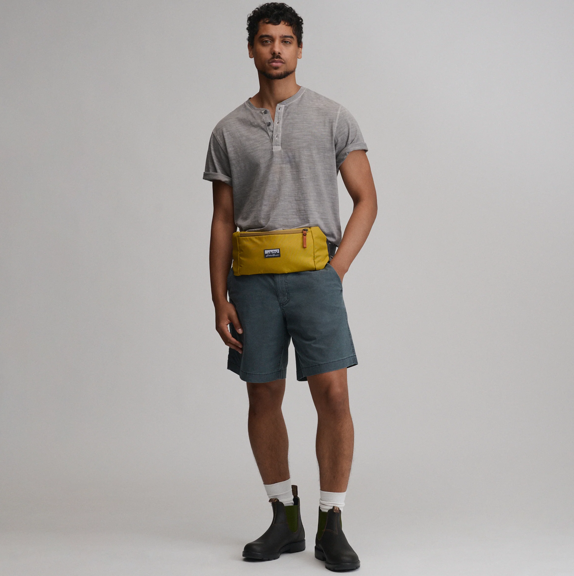 Men's Short-Sleeve Sunwashed Cotton Henley