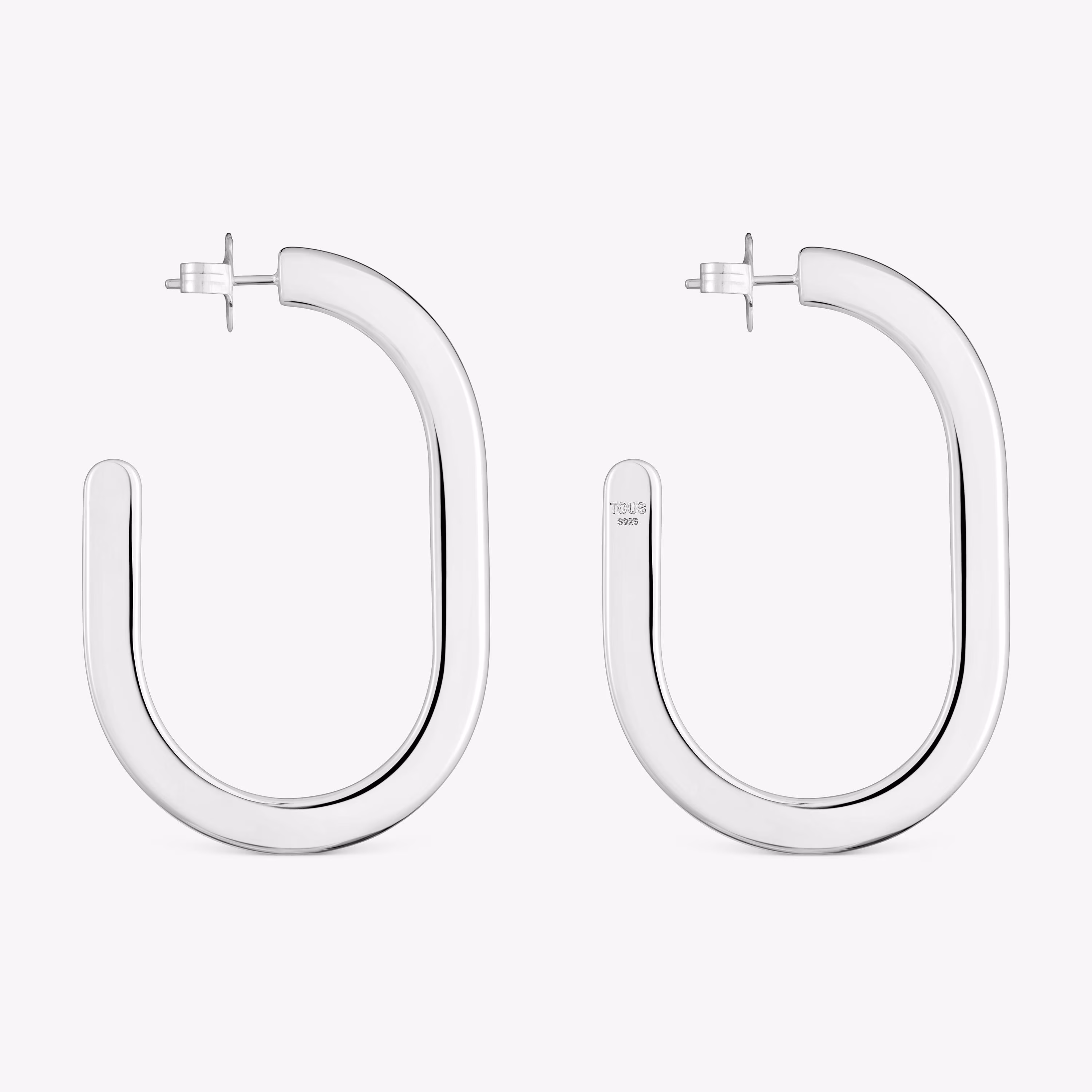 Pendientes de aro largos de plata Line