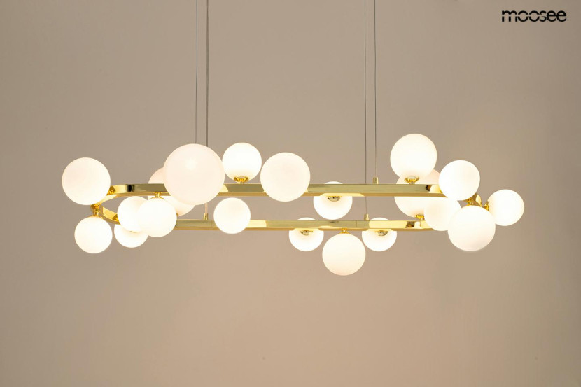 MOOSEE lampa wisząca ALURE OVAL 120złota/mleczna