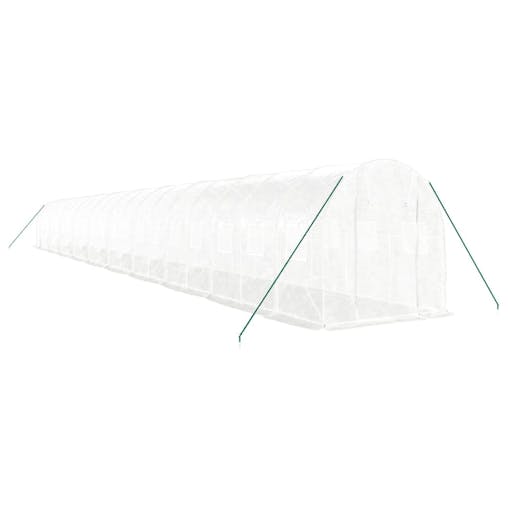 NNEVL Greenhouse with Steel Frame White 40 m&sup2; 20x2x2 m