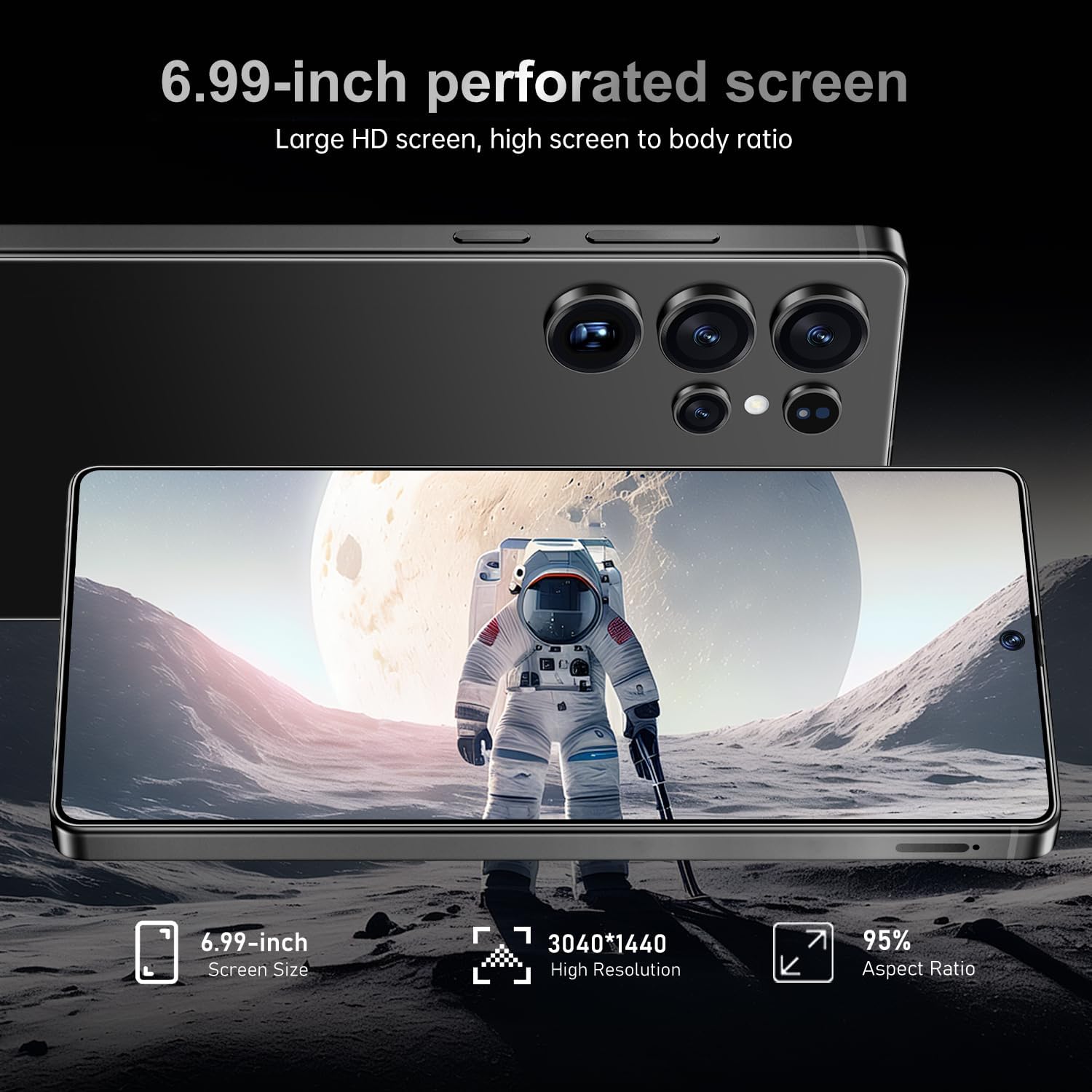 MMY I25 Ultra 5G Unlocked Smartphone,16GB+512GB Fully Cell Phone for Android 14, 6.99 Unlocked Cell Phone, 7000mAh, 68MP+108MP Dual Camera/Dual SIM/Fingerprint Lock/Face (Black)