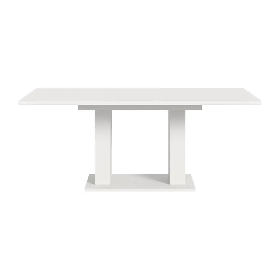 Hioshop Motion eetkamertafel dubbele zuilpoot 90x150/190cm incl 1 verlengblad