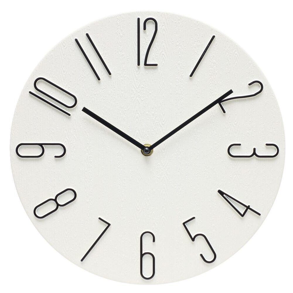 Horloge murale ronde design chiffres en relief Ø30cm (2 modèles)