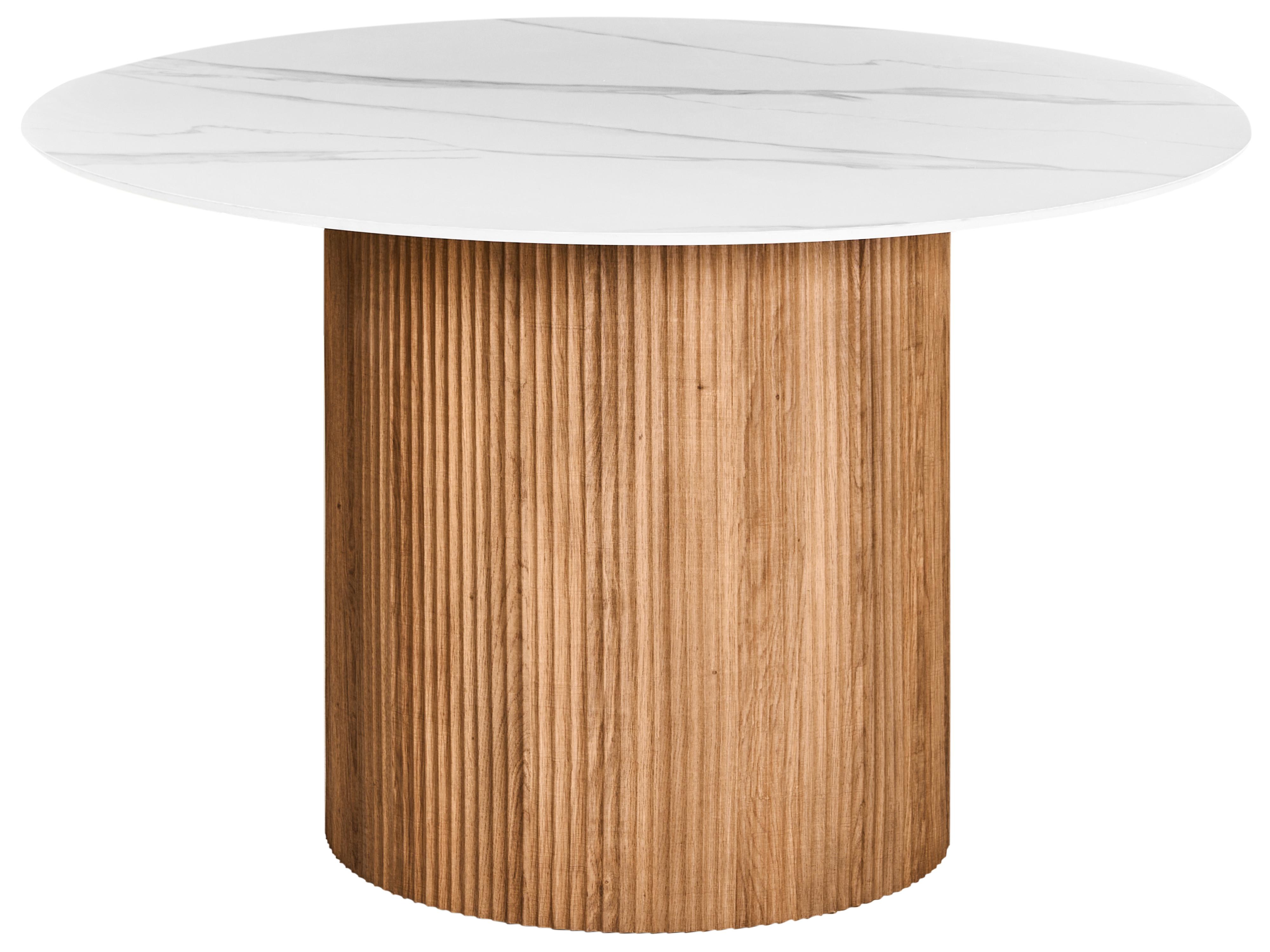 Dining Table ALBINA White Marble 120 cm 120 cm