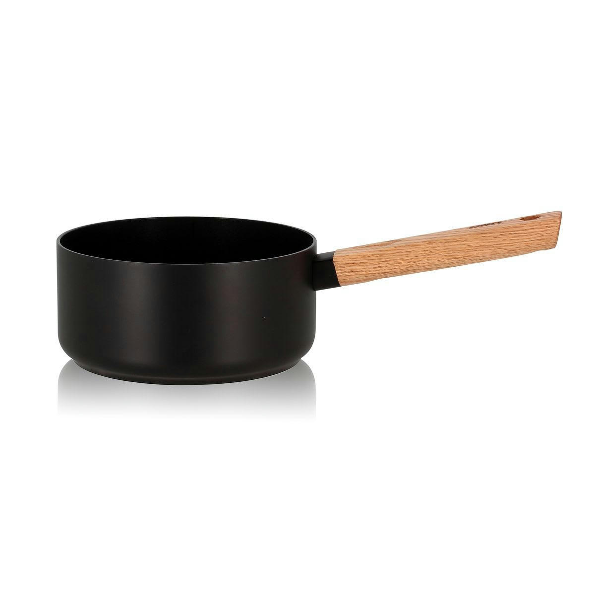 ECTOR - Casserole en aluminium et poignée en bois Ø18cm - compatible induction