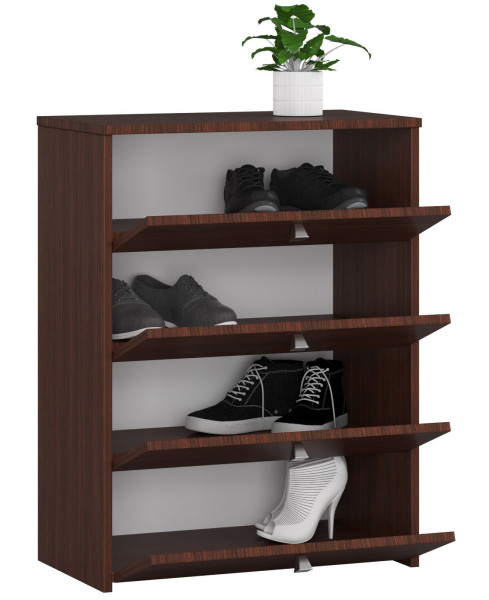 Szafka na buty AKORD Wenge 60 cm 4 drzwi 4 półki 60x33x80 cm