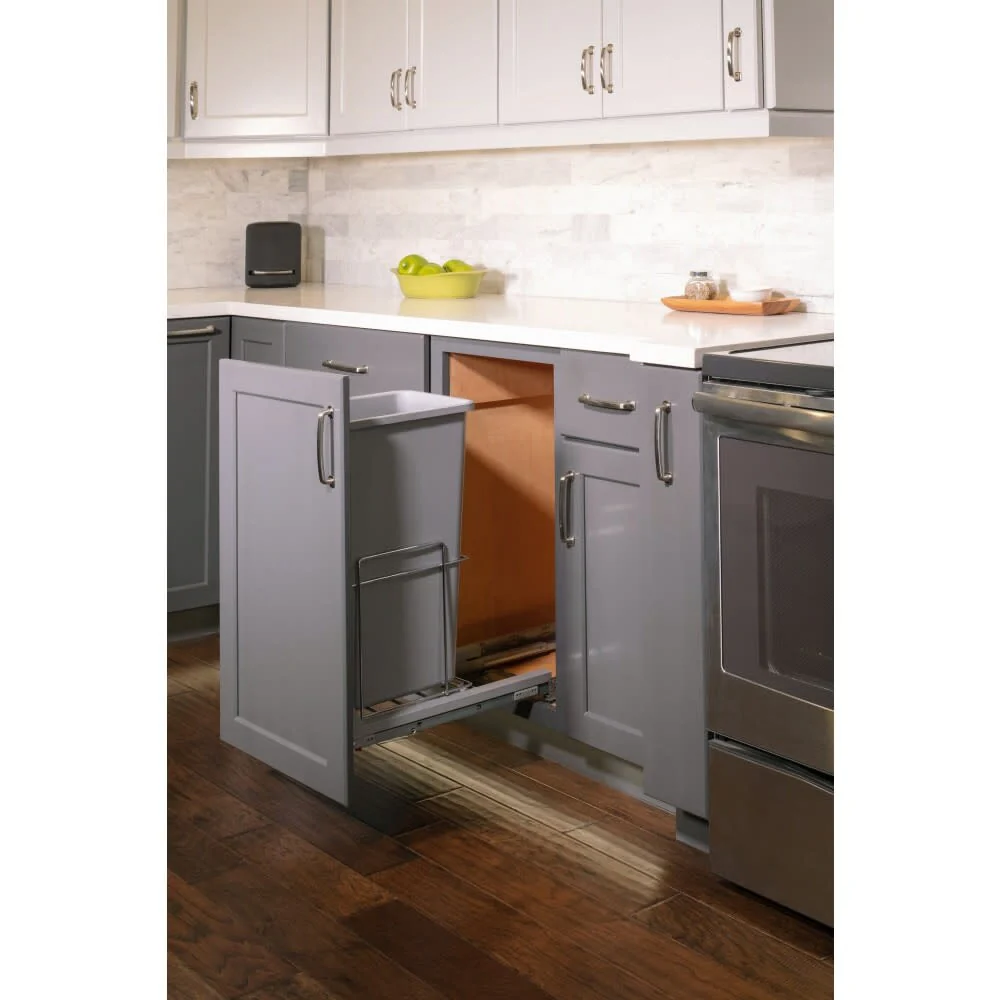 Hardware Resources EMBM Series Bottom Mount Single Bin Trash Can Pull