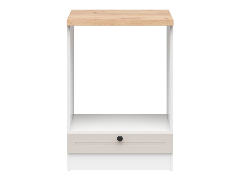 Szafka kuchenna pod zabudowę piekarnika Junona Line 60 cm biała/uni kaszmirz blatem
