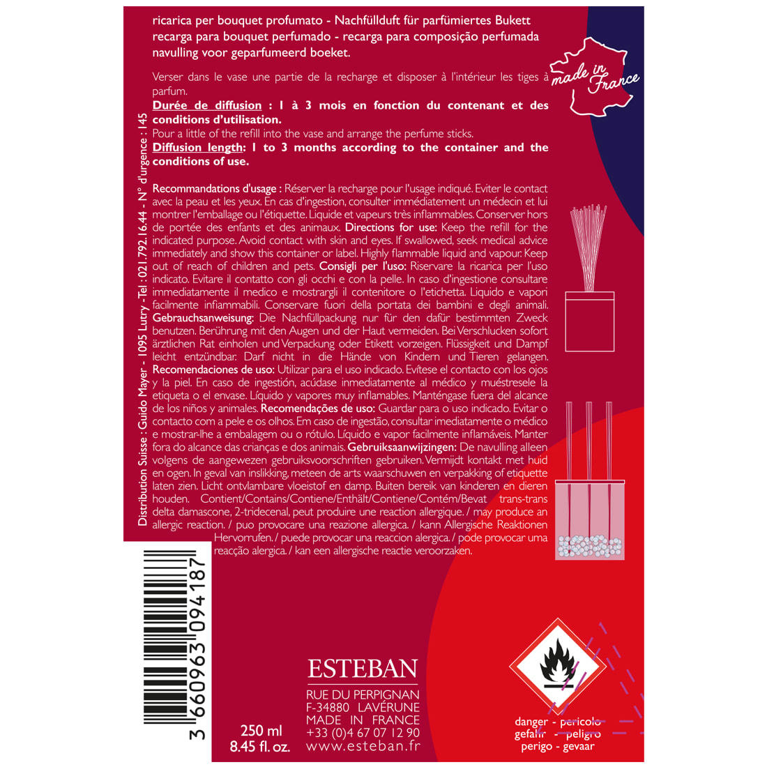 ROUGE CASSIS - Recharge bouquet 250ml