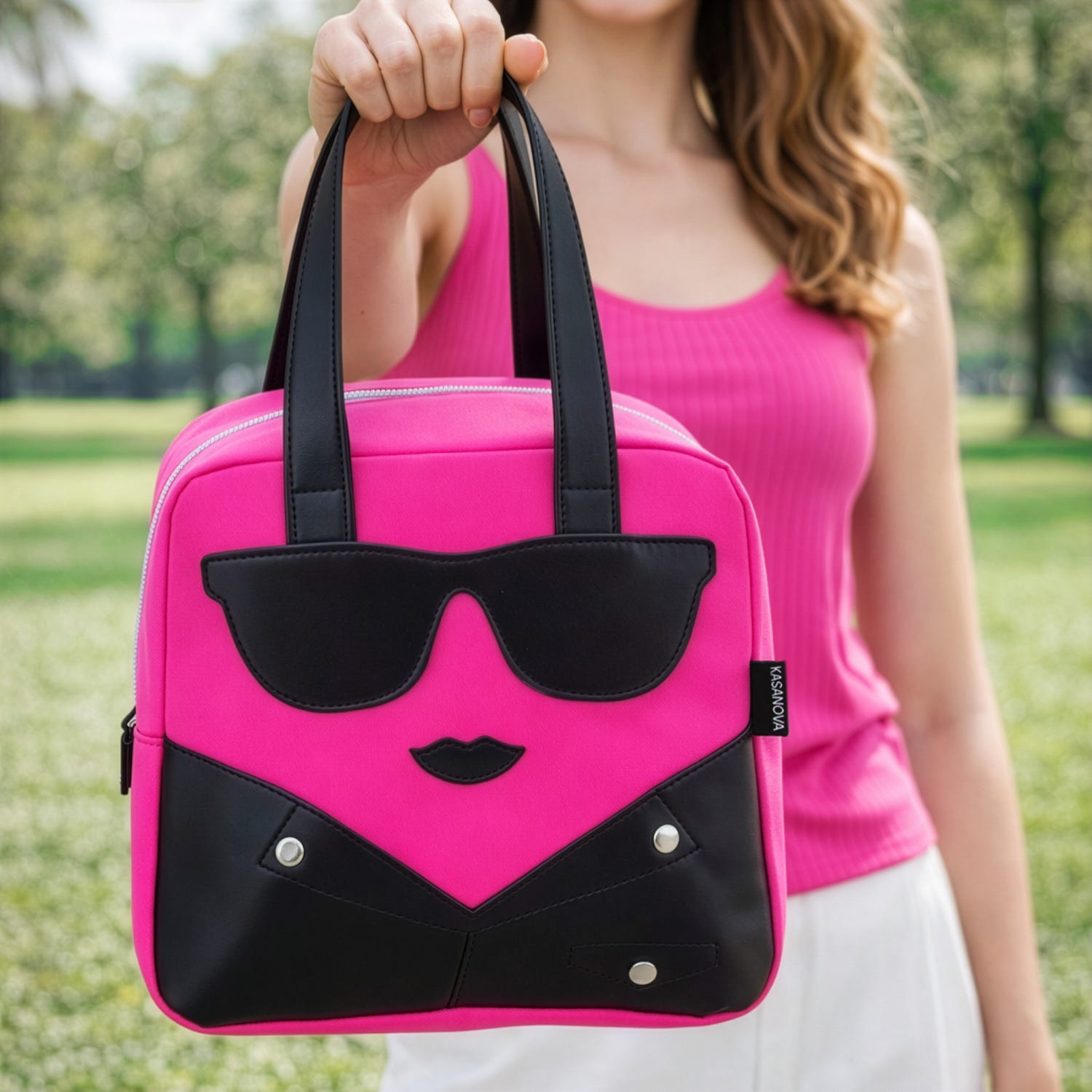 Borsa termica impermeabile 6,5 L rosa occhiali con manici