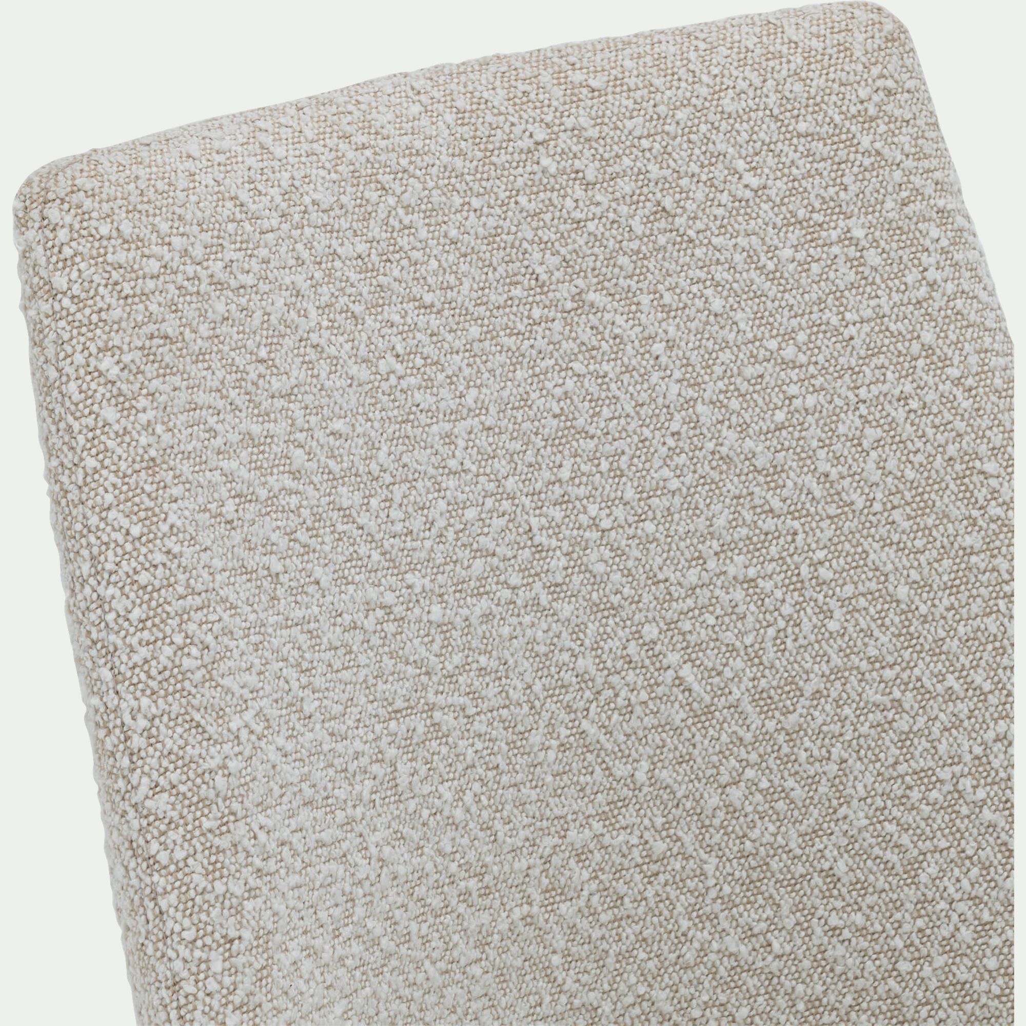 ABBY - Chaise de repas en tissu bouclette rasé - blanc écru