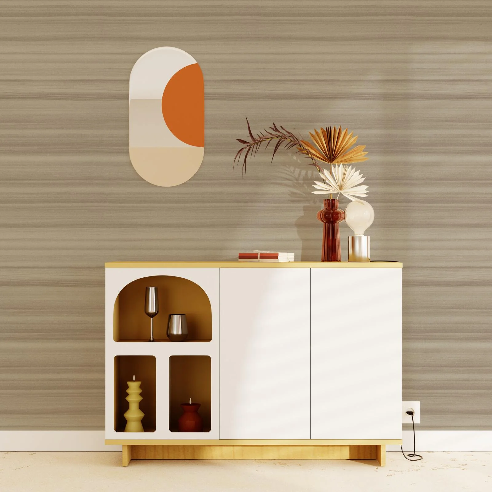 4MURS Papier peint intissé MAEH coloris beige foncé