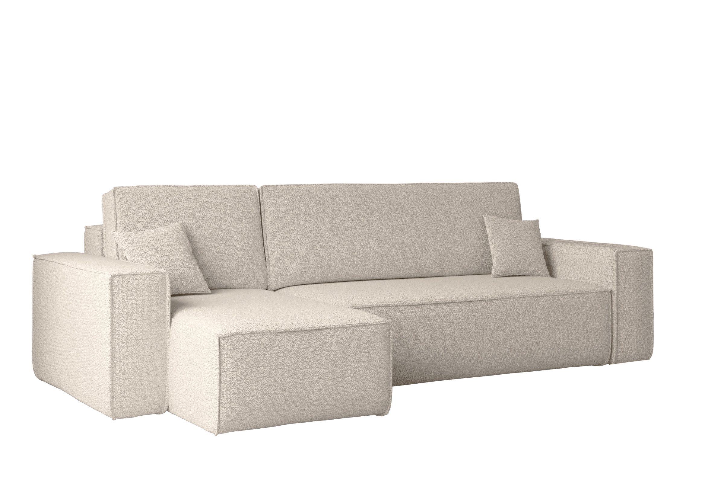 Sofa w kształcie L BEST, tkanina Abriamo, Beżowy Lewostronny