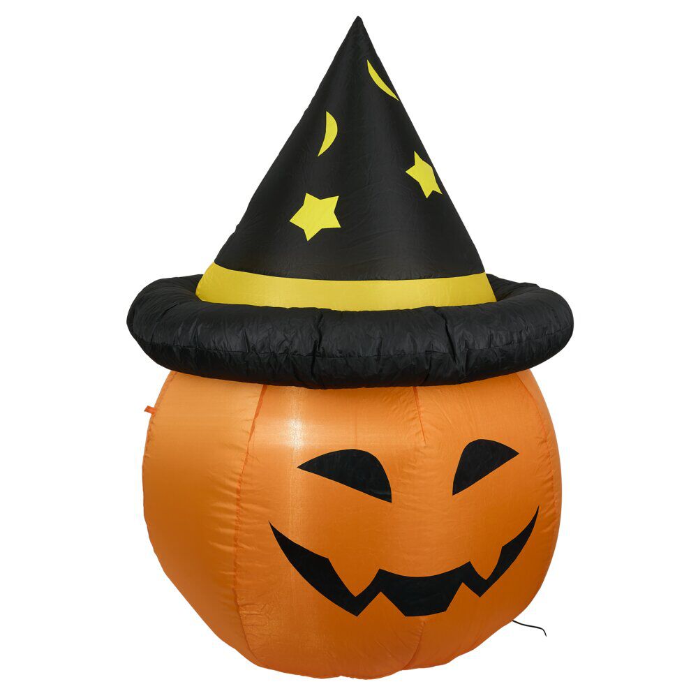 Décoration Halloween citrouille gonflable à LED blanc froid