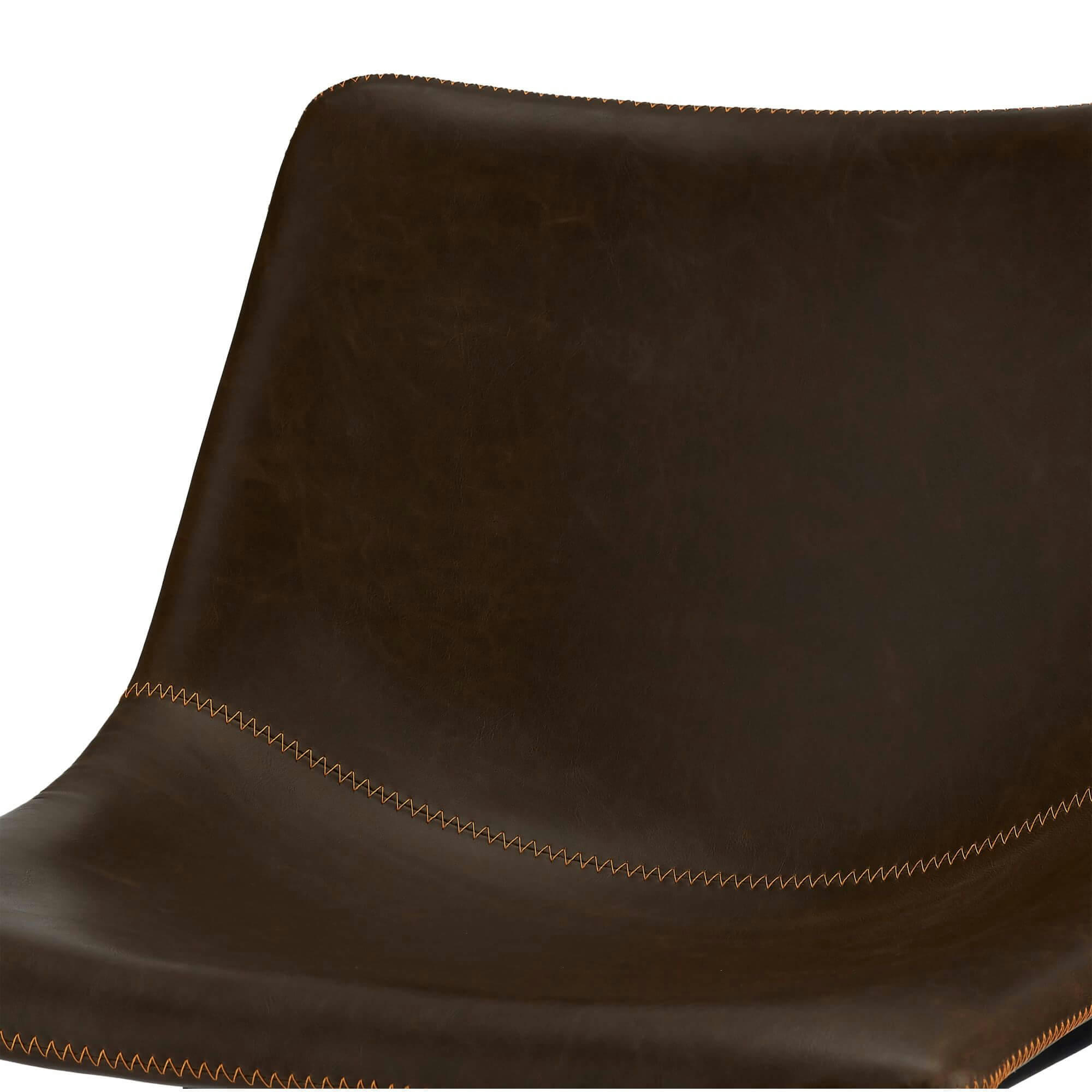 INDIANA - Lot de 2 chaise de bar en simili marron foncé H72