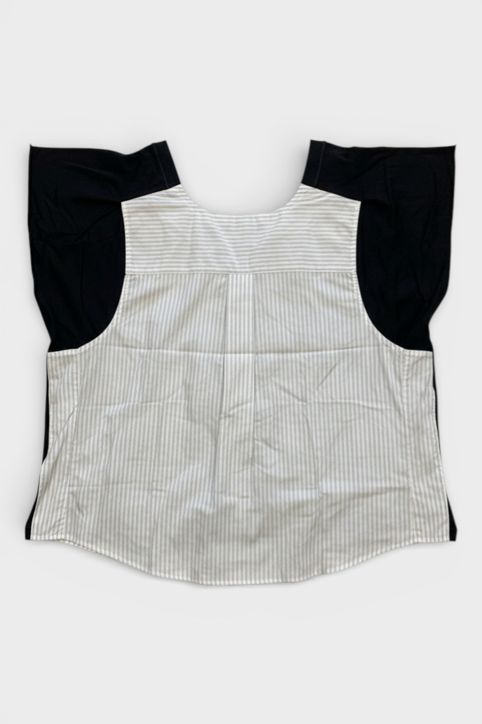 Maison Margiela Sleeveless Cotton Pullover Stripes Shirt Black