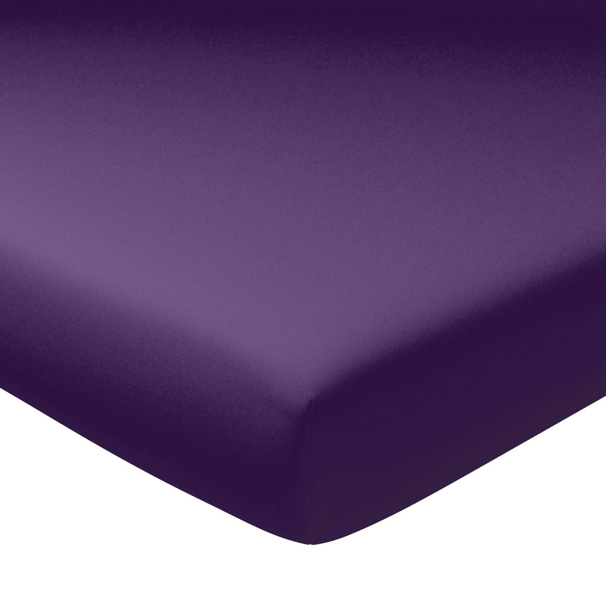 GRANDS BONNETS - Drap-housse grand bonnet 120x200x30 violet en coton