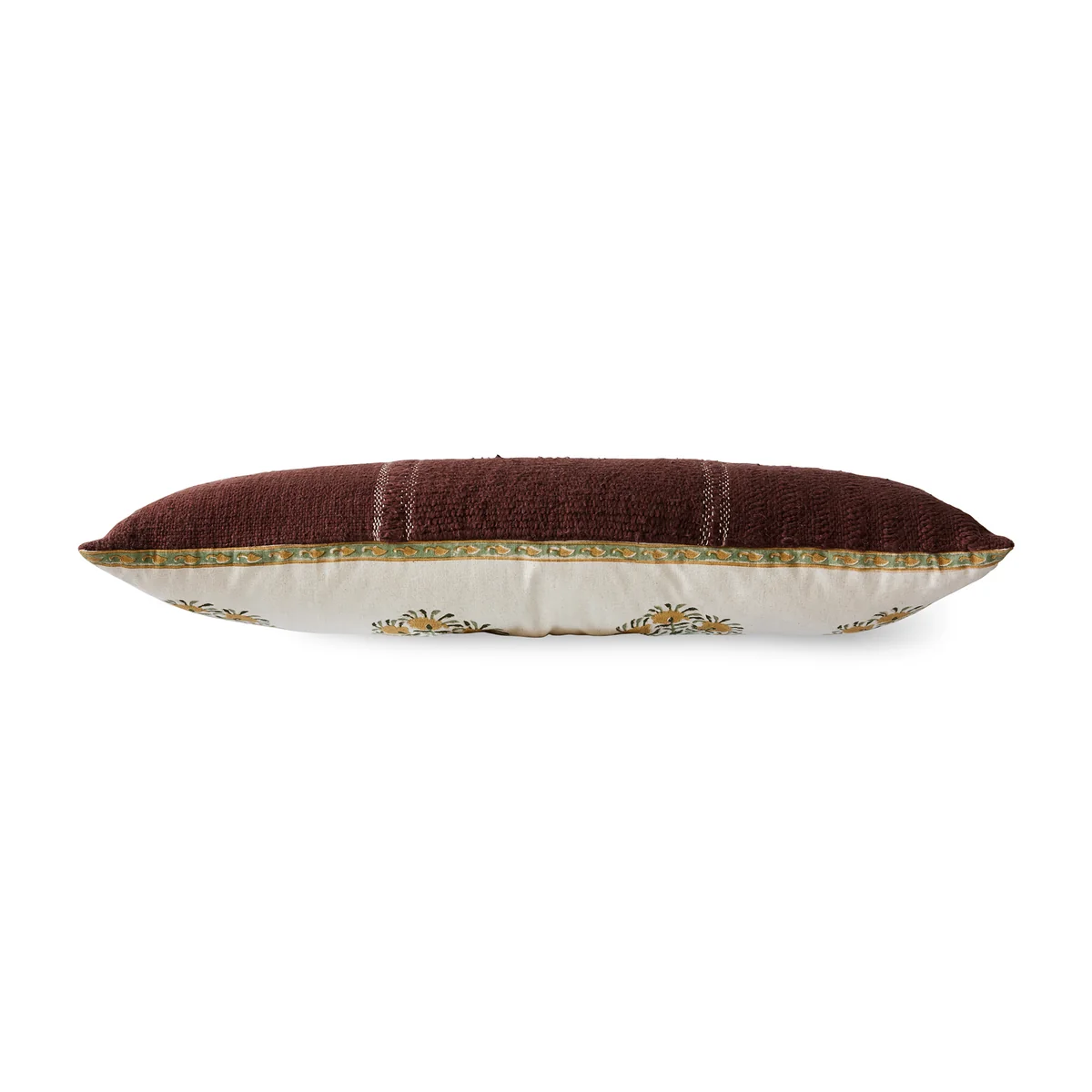 HKliving - Farmhouse Kissen, 90 x 35 cm, beige / rotbraun
