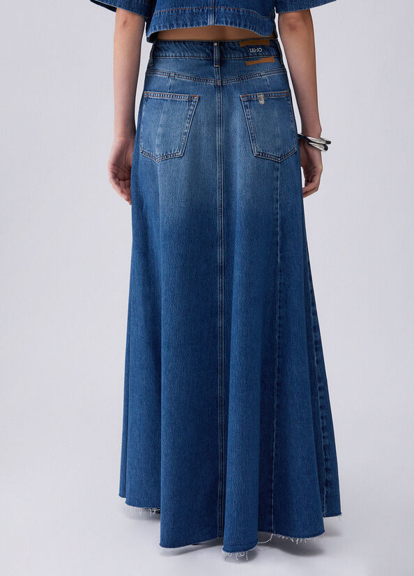 Gonna lunga in denim