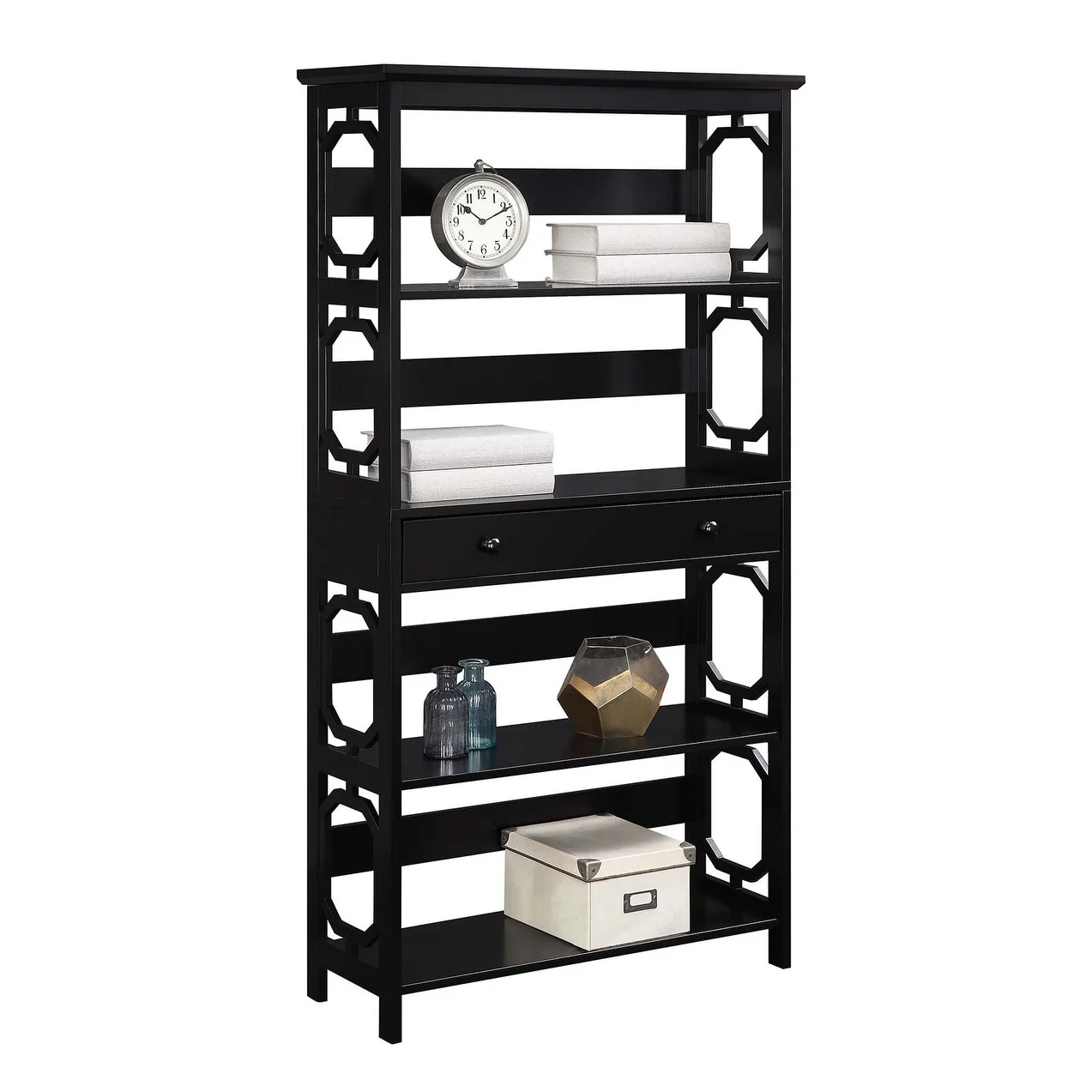 Convenience Concepts Omega 5 Tier Bookcase with Drawer