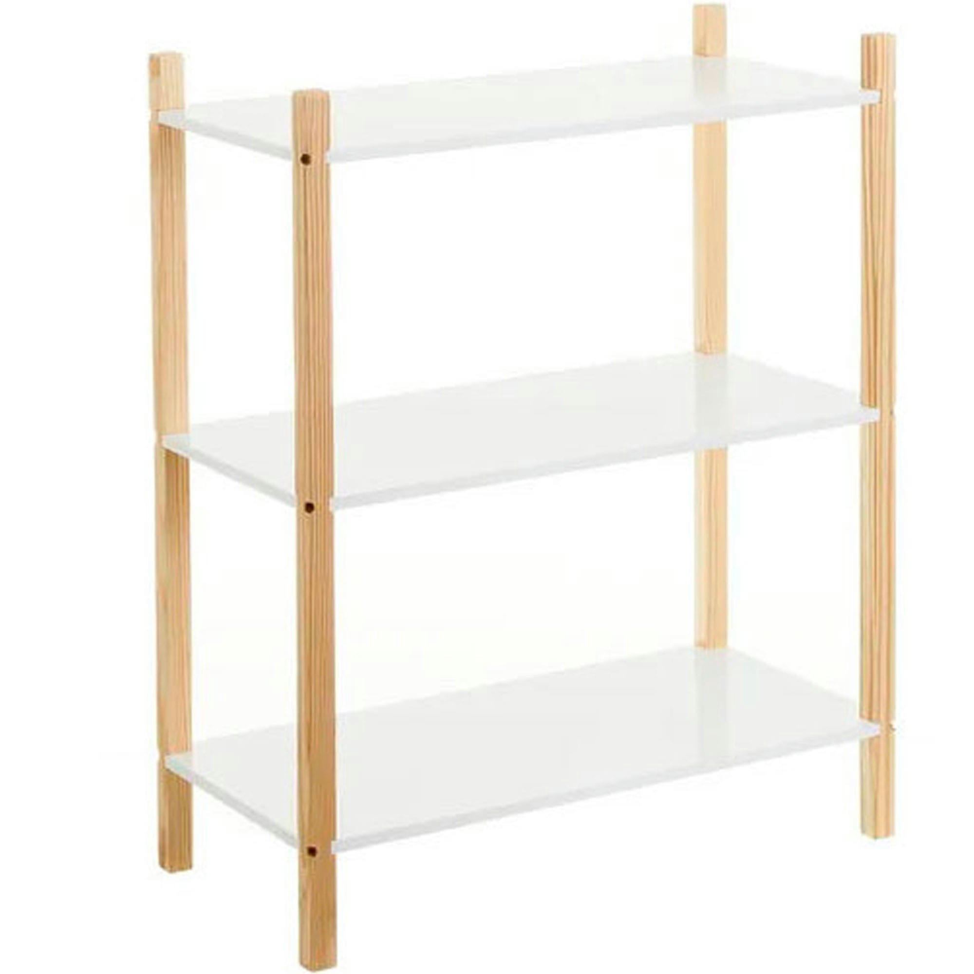 - Étagère chambre enfant 3 étages blanc et bois - 60x30x76cm