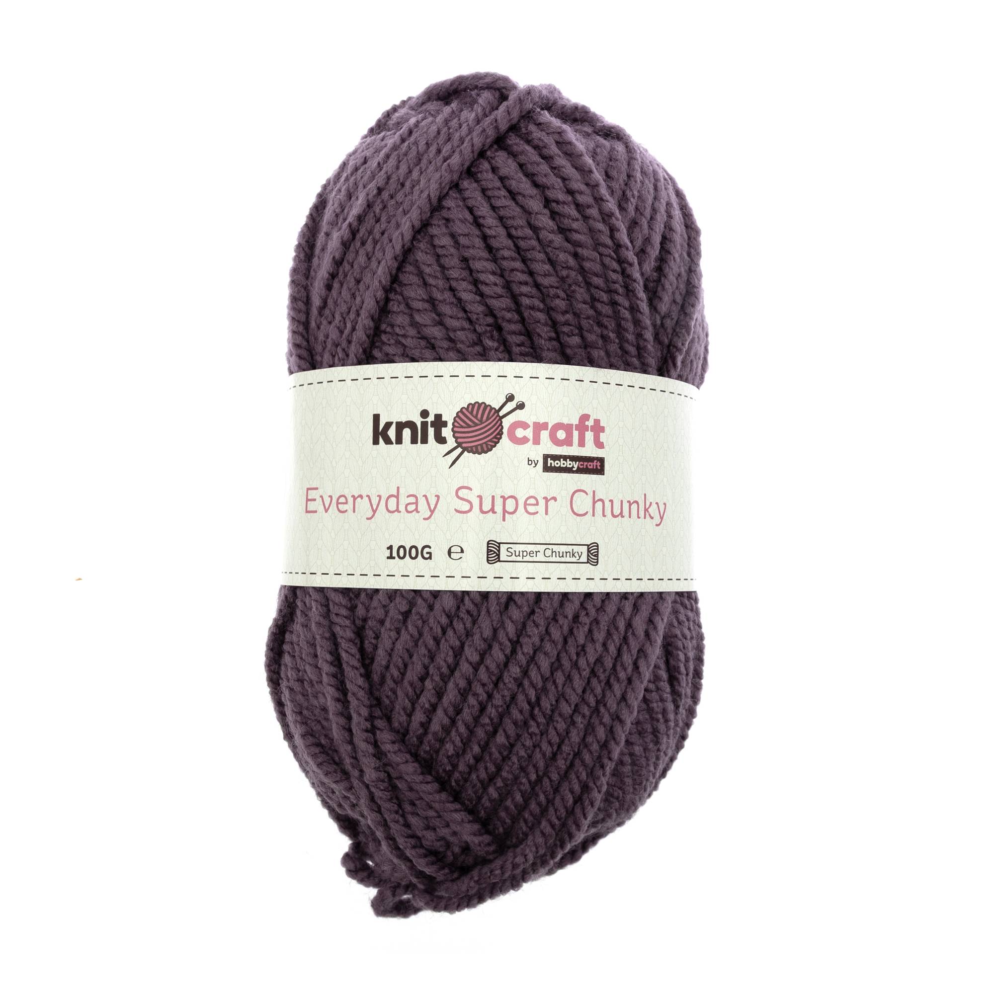 Knitcraft Purple Everyday Super Chunky Yarn 100g