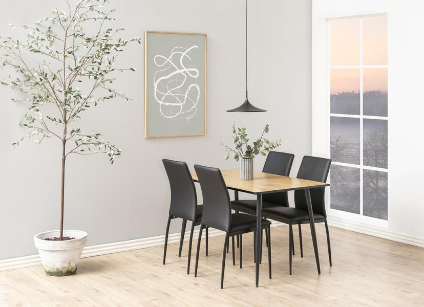 STÓŁ Wilma 80x120cm DREWNIANY Z METALOWĄ PODSTAWĄ dziki dąb