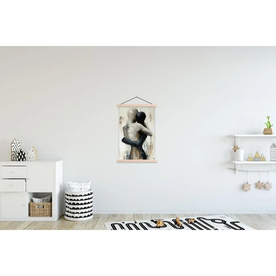 MuchoWow - Schoolplaat/ wandhanger - Abstract - Liefde - Zwart wit - M