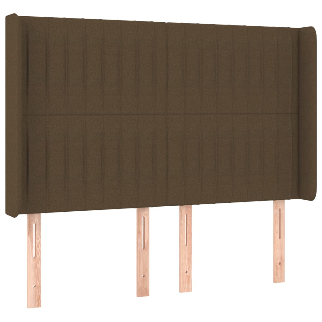 Wezgłowie Brąz 147 x 16 x 118/128 cm Tkanina vidaXL