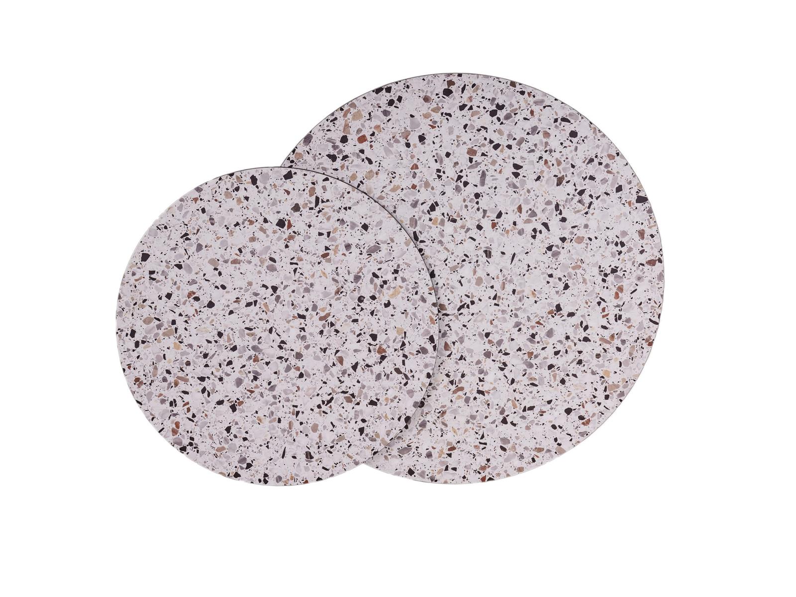 MaximaVida ronde set tafelbladen Lucca 58 en 45 cm - HPL terrazzo look