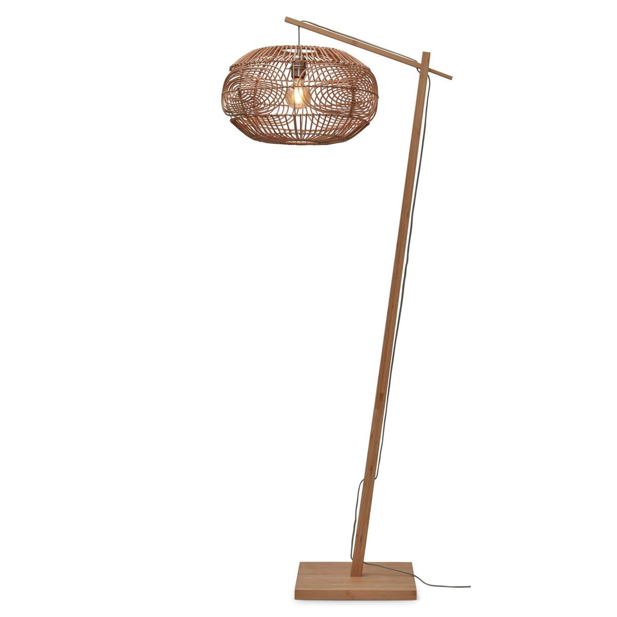 GOOD&MOJO vloerlamp Madeira - bruin - Ø48cm