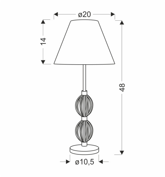 3 LAMPA rosette stołowa biały 1x40w e14 abażur beżowy