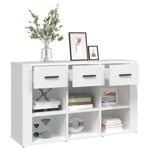 NNEVL Sideboard White 100x30x59.5 cm Engineered Wood