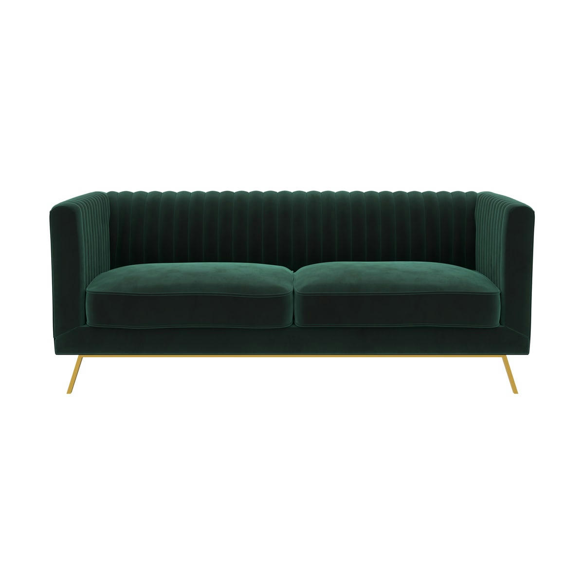 GATSBY - Canapé 2 places en velours vert foncé