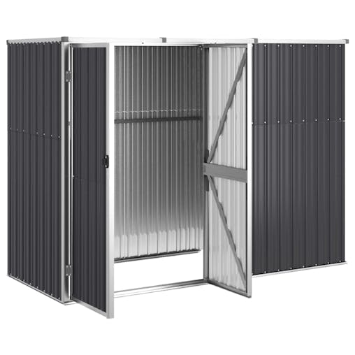 NNEVL Garden Tool Shed Anthracite 225x89x161 cm Galvanised Steel