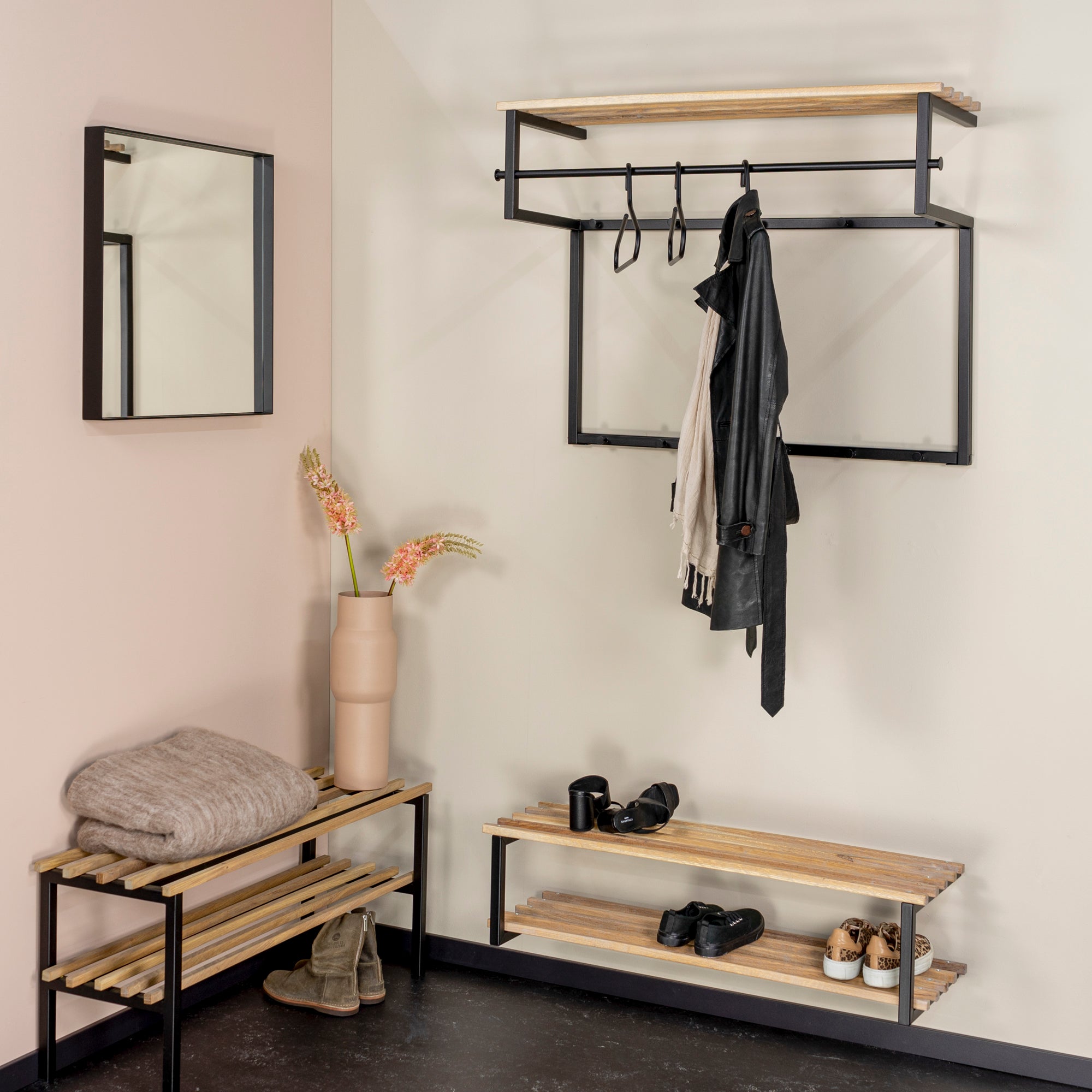 Spinder Design RIZZOLI XL (100 cm) Wandkapstok - Zwart   Eiken