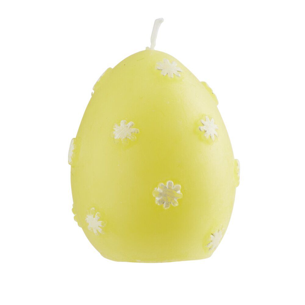 Bougie forme oeuf décoré pastel Ø5xH7cm (4 modèles)
