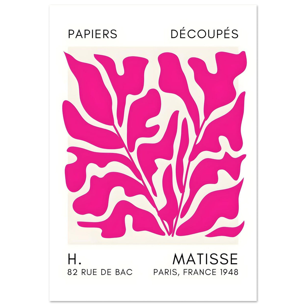 Artfulprints Poster Matisse – Seabed shapes pink  - 70x100 cm - Roze