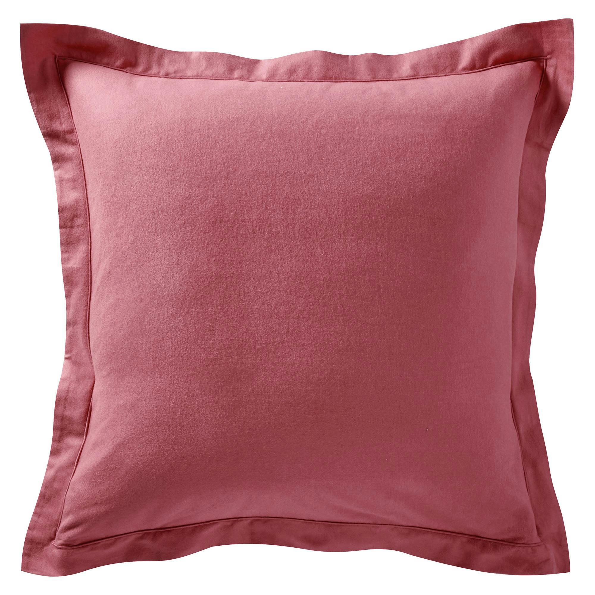 FLANELLE UNIE - Taie volant 50x70 rose framboise en coton