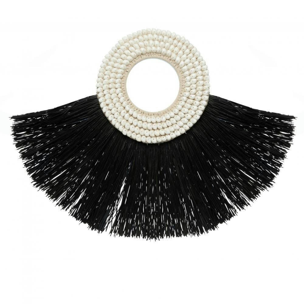 SHELL ALANG - en coquillage et raphia noir