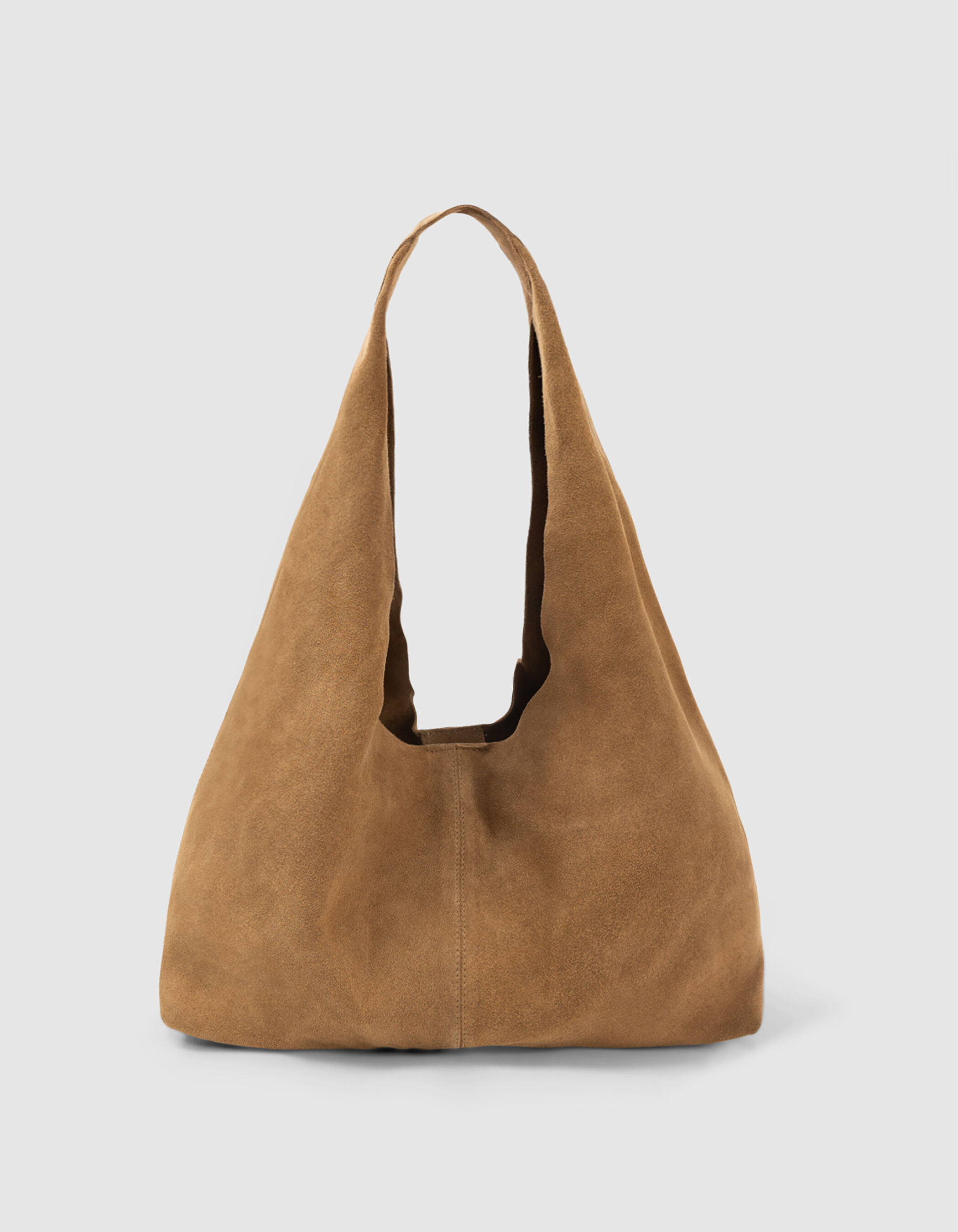 Sac Hobo camel cuir velours